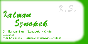 kalman sznopek business card