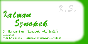 kalman sznopek business card